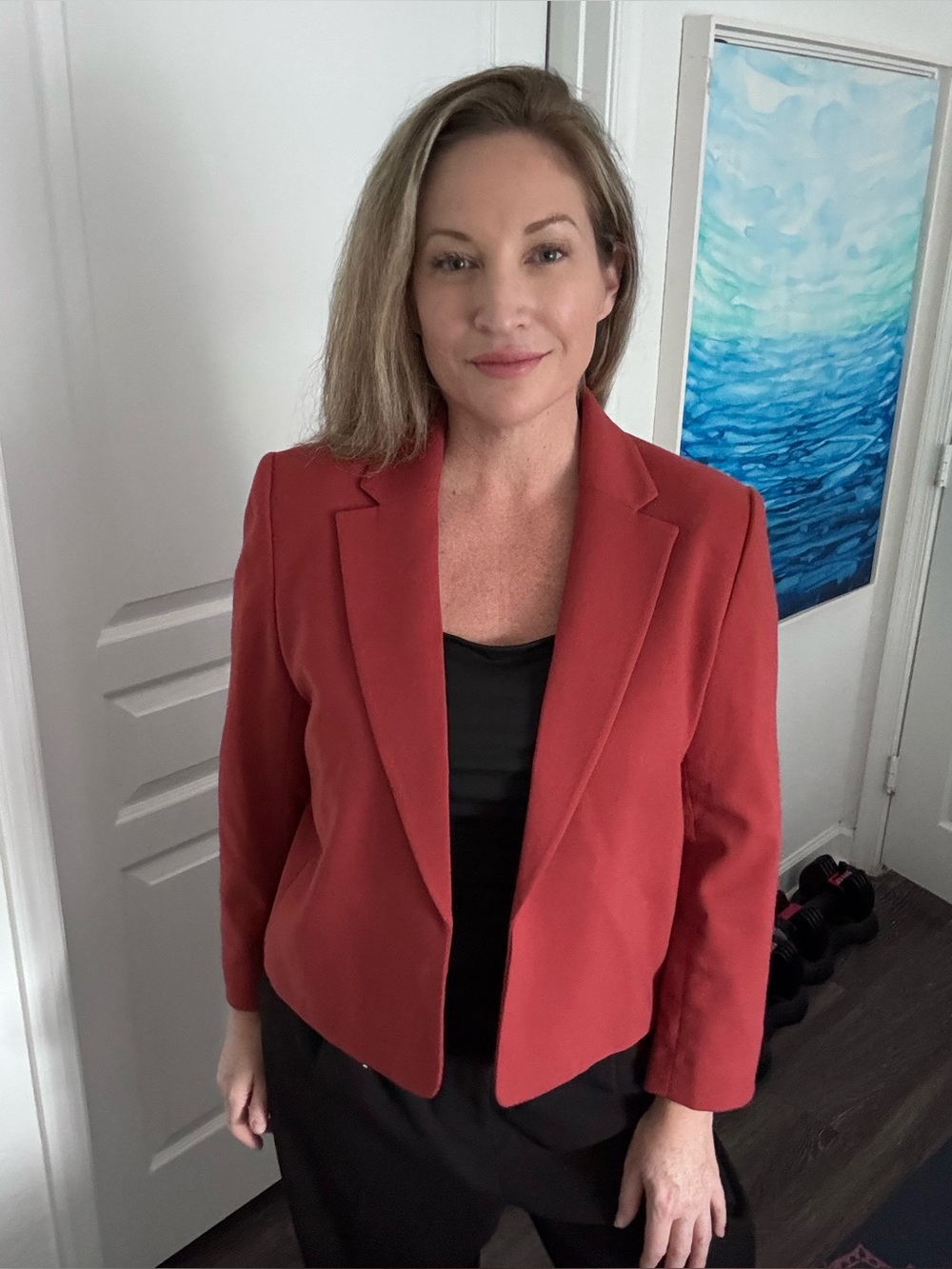 Ann Taylor Factory Burnt Orange Open-Front Blazer